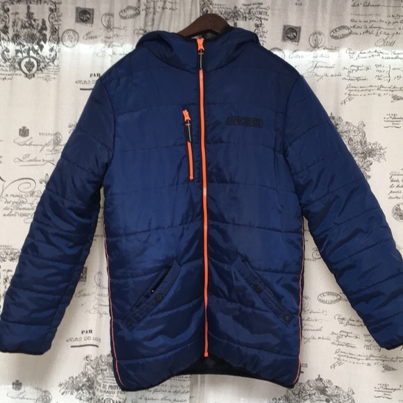 Mint condition warm puff jacket Youth Sz 14 Navy - Picture 1 of 8